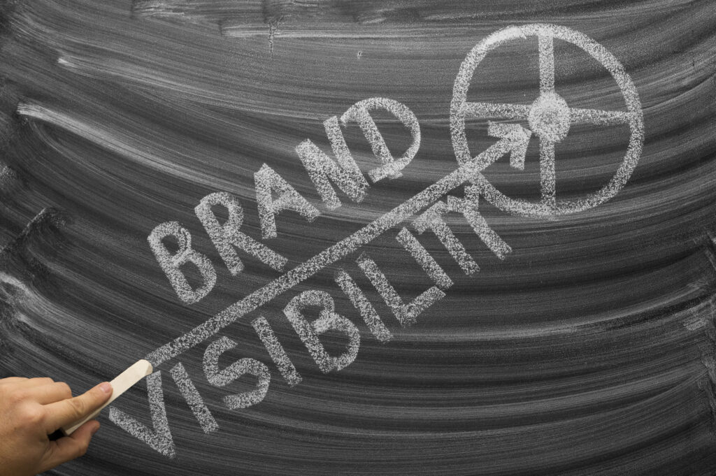 Brand visibility conceptualized on a chalkboard